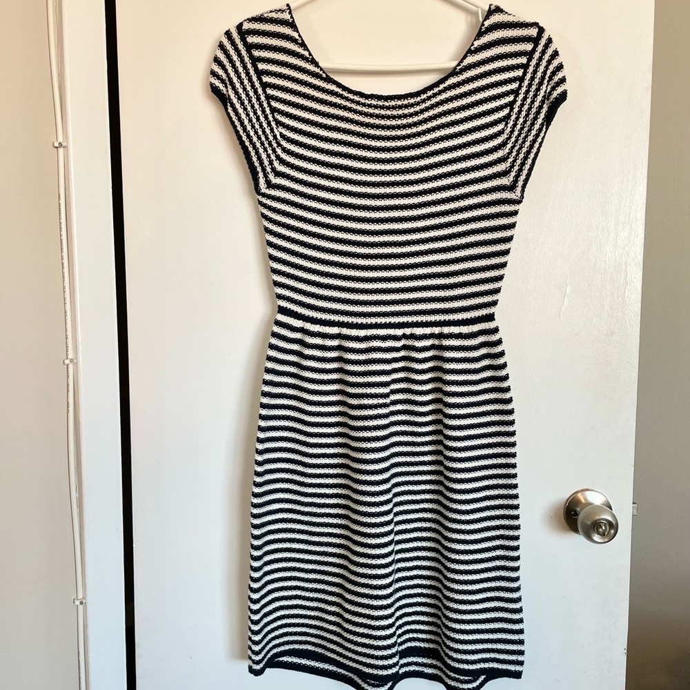 Tart Striped Knitted Short Sleeve Dress - Size S
